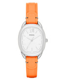 Fossil Sculptor Three Hand Leather Watch  Coral - Orange