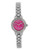 Betsey Johnson Silver Miniature Sized Case & Fuchsia Dial Watch - PINK