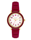 Kate Spade New York Silicone Metro Watch - Red