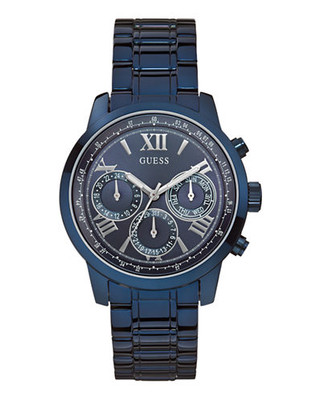 Guess Ladies ChronographLook Blue Tone Watch 42mm W0330L6 - Blue