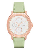 Fossil Chelsey Multifunction Leather Watch - Green