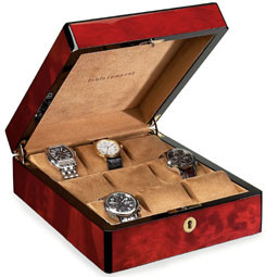 Venlo Triple Burlwood Collection 9 Watch Case