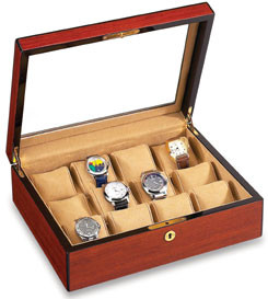 Vox Luxury Rosewood Finish 12 Display Watch Case
