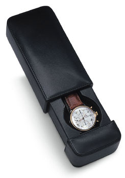 Venlo Italian Leather Collection Milano 1 Watch Travel Case