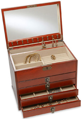 4 Drawer Jewel Box - Mahogany