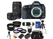 Canon EOS 5D Mark III Digital Camera with 75-300mm f/4.0-5.6 III USM & 50mm f/1.8 II Lenses. Includes Wide Angle & Telephoto Lenses, 3 Piece Filter Kit (UV-CPl-