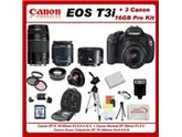 Canon EOS Rebel T3i Digital 18 MP CMOS SLR Camera Body (600D)W/ 5 Extra Lens+3 Piece Filter Kit+1 Battery and charger +16gb Sdhc Memory Card + Soft Carrying Cas