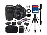 Canon EOS REBEL T3i Black 18 MP Digital SLR Camera with 18-55mm IS II Lens and Canon EF 75-300mm f/4.0-5.6 III Autofocus Lens, Everything You Need Kit, 5169B003