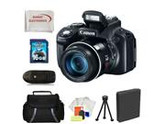 Canon PowerShot SX50 HS Digital Camera with 16GB Bundle. Includes: 16GB Memory Card, Memory Card Reader, Extended Life Replacement Battery, Case, Table Top Trip