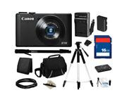 Canon Everything You Need Kit 6351B001, PowerShot S110 Black Approx. 12.1 MP 5X Optical Zoom 24mm Wide Angle Digital Camera HDTV Output