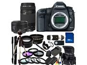 Canon EOS 5D Mark III Digital SLR with 75-300mm f/4.0-5.6 III USM & 50mm f/1.8 II Lenses + Wide Angle & Telephoto, 3 Piece Filter Kit (UV-CPl-FLD), 4 Piece Macr