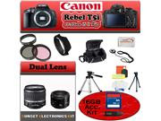 Canon Rebel T5i Black 18.0 MP Digital SLR Camera With 18-55mm IS Lens With Canon 50mm f/1.8 II Lens & Simple Accessory Package