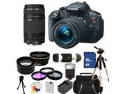Canon EOS Rebel T5i DSLR Camera with EF-S 18-55mm f/3.5-5.6 IS STM & 75-300mm f/4.0-5.6 III Lenses. Includes: Wide Angle & Telephoto Lenses, 3 Piece Filter Kit
