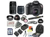 EOS Rebel T3 SLR Digital Camera Kit with Canon 18-55mm IS Lens + Canon 75-300mm Lens + Wide Angle Macro Lens + 2x Telephoto Lens + 3 Pc Filter KIT + 16gb Sdhc M