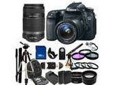 Canon EOS 70D DSLR Camera with 18-55mm STM Lens & Canon 55-250mm IS Lens with 32GB Deluxe Accessory Package