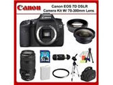Canon EOS 7D Digital SLR Camera Kit with 70-300mm Lens +  0.45X Wide Angle Lens, 2X Telephoto Lens, UV Filter, 32GB Memory Card & MORE!!
