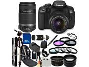 Canon 650D / EOS Rebel T4i Digital Camera with EF-S 18-55mm  IS II Lens & EF-S 55-250mm IS II Lenses. Also Includes: Wide Angle & Telephoto Lenses, 7 Pro Filter