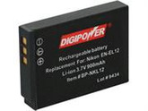 Digipower BP-NKL12 Replacement Li-Ion Battery for Nikon EN-EL12 COOLPIX