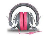 HM-260 Dynamic Stereo Headphones with Microphone - Grey/Pink