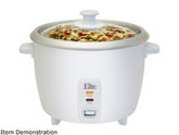 Maxi-Matic Elite ERC-008ST White Gourmet 8 Cups (Uncooked)/16 Cups (Cooked) Rice Cooker with Glass Lid