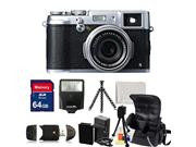 Fujifilm X100S Digital Camera Kit. Includes: 64GB Memory Card, High Speed Memory Card Reader, Extended Life Replacement Battery, Charger, Slave Flash, Gripster