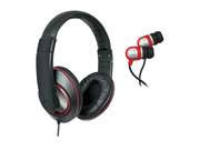 2 In 1 Sound Kit - DJ Headphones with In-Line Volume Control & Earbu - Black