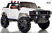 White Ridge Runner toddler Ride On truck w/ doors front view white background w/ remote control rubber tires