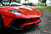 front view of red Lambo kids toy ride on 