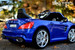 Blue passenger side rear view rubber tires