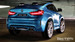 Rear view Blue tail lights BMW X6 rubber tires