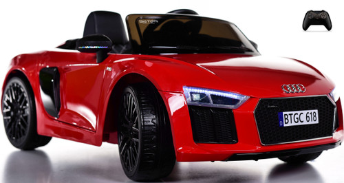 Audi R8 Spyder Kids Ride On Car w/ Leather Seat & Rubber Tires - Red