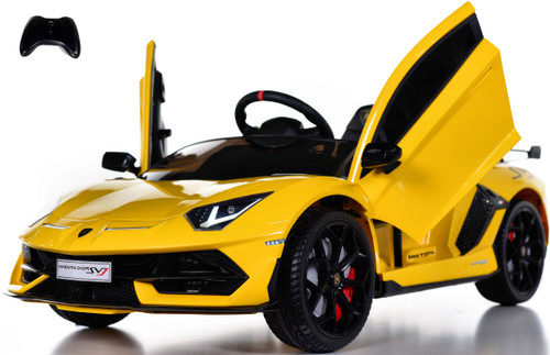 Lamborghini Performante Ride On Car w/ Leather Seat & Rubber Tires - Yellow