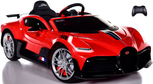 Bugatti Divo Ride On Car w/ Rubber Tires & Leather Seat - Red