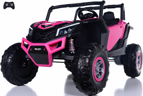 24v Slasher Ride On UTV w/ Rubber Tires & Leather Seat - Pink