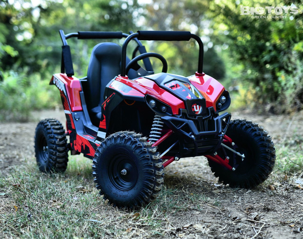 Giant 48v Ripper XL Big Kids Ride On UTV w/ Rubber Tires Red Big Toys Green Country