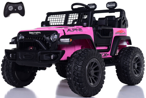 24v Alpine Crawler 4x4 Ride On Truck w/ Rubber Tires & Parental Remote - Pink