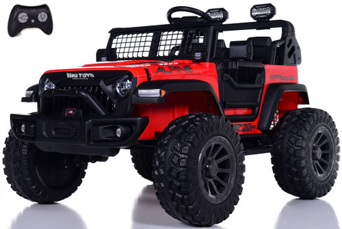 24v Alpine Crawler Ride On Truck w/ Rubber Tires & Parental Remote - Red