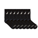 NAUTICA 7PK MENS REGEN CREW SOCKS BLACK MSHNT102
