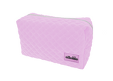 ELLESSE LADIES DIAMOND QUILTED WASHBAG ONE ZIP PINK LBHEL012
