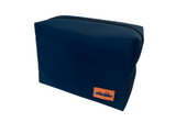 ELLESSE MENS PLAIN WASHBAG WITH ZIP & RUBBER BADGE NAVY MBHEL018