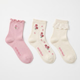 GREENTREAT BAMBOO 3PK LADIES QUARTER SOCKS MIX WELT LSHGT2636