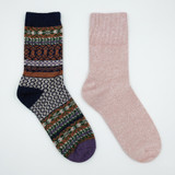 KIKU 2PK LADIES BOOT SOCKS LSHKI490