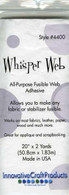 Whisper Web Fusible Web Adhesive - 20 in x 2 yard (white)
