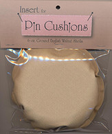Round Pincushion Insert Crushed Walnuts
