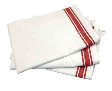 Vintage 1930s Striped Towels 18inx 20in 3/pkg Red