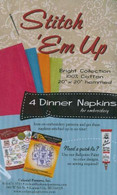 Stitch 'Em Up Napkins 4/pkg Bright