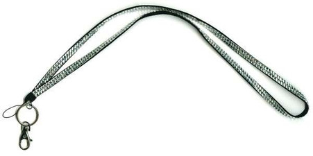 Rhinestone Bling Lanyard Silver