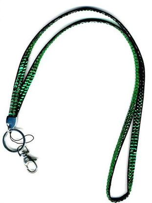 Rhinestone Bling Lanyard Green