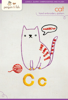 C Cat Hand Embroidery
