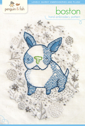 Boston Pup Hand Embroidery